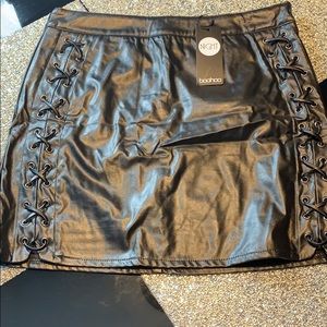 Arron Lace Up Leather Look